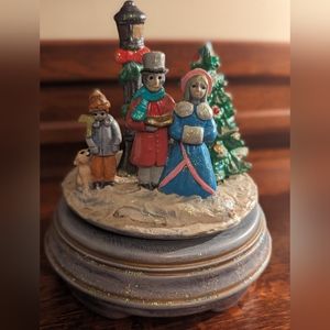 Hand made wind up Christmas music box.